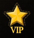 Golden star on a black background, emphasizing the VIP status Royalty Free Stock Photo